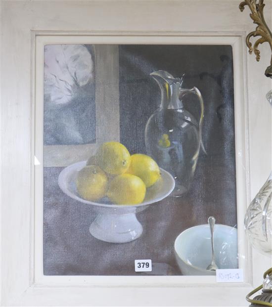 Helme Still life of lemons and a claret jug 45 x 36cm